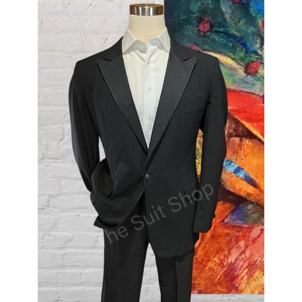 Vintage Raffinati Mens Tuxedo 46L 36x31 Black Tux Suit